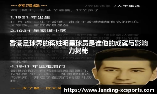 香港足球界的蒋姓明星球员是谁他的成就与影响力揭秘